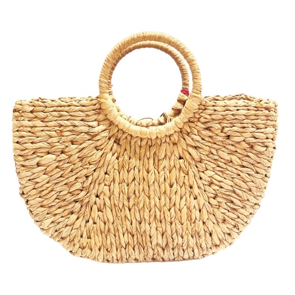 🆕 New Natural Straw Bag with Colorful Tassel - Picture 6 of 6